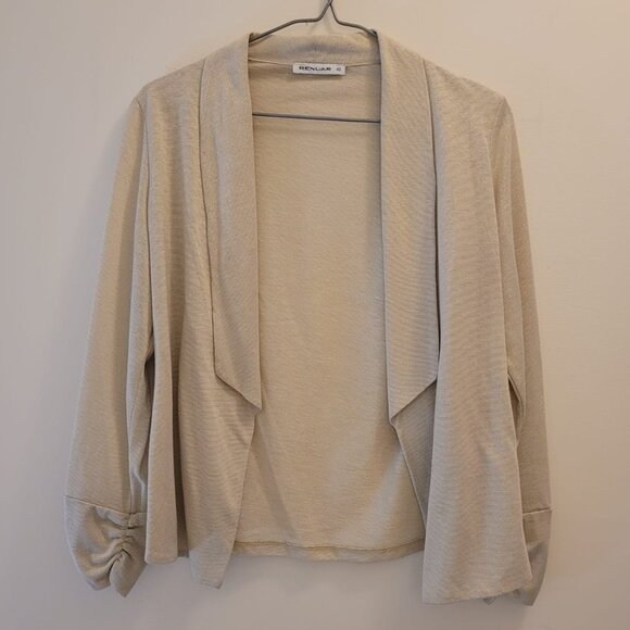 Renuar / Women Blazer / Open front / Cinch sleeves / Ivory and gold / EU 40 - Picture 2 of 11